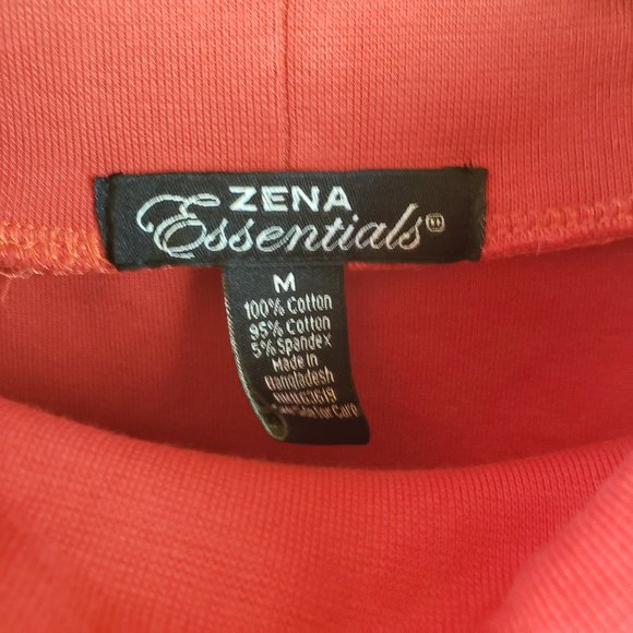 Zena Essentials Womens Long Sleeve Turtleneck Red - Picture 5 of 5
